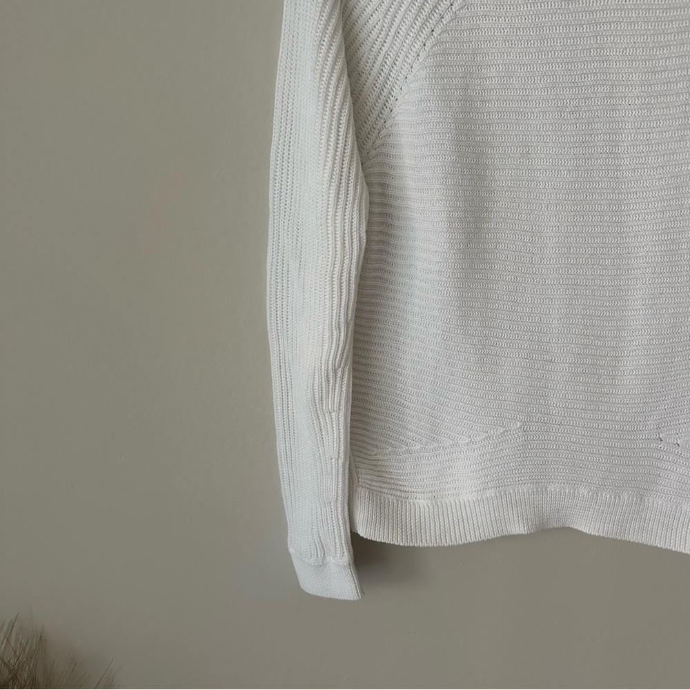 Vince Cotton Knit Crewneck Sweater in White Size Small - Picture 4 of 11